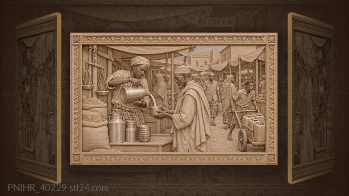 Camel milk poured from tall jug 3d STL model