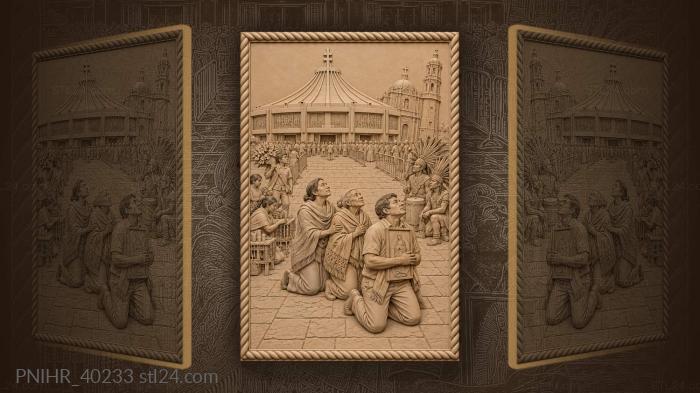 Guadalupe basilica pilgrims approaching sanctuary doors 3d STL model
