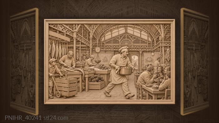 Diners await cook bringing caldillo 3d STL model