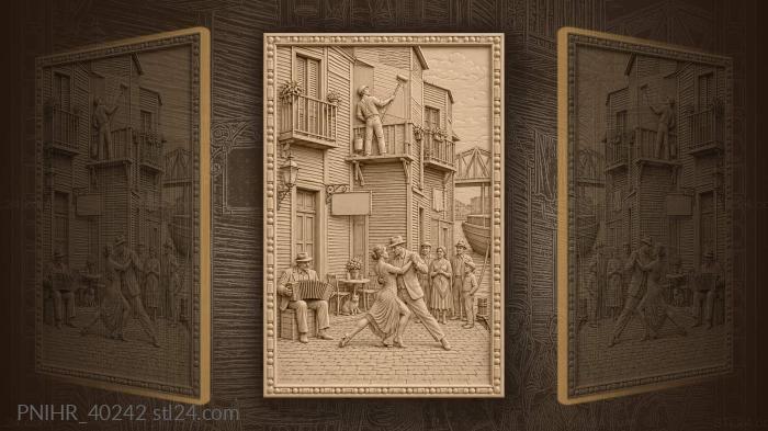 Buenos aires street scene tango painter 3d STL model