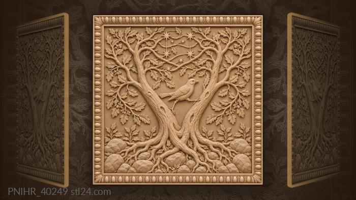 Branching tree carries a bird skyward 3d STL model