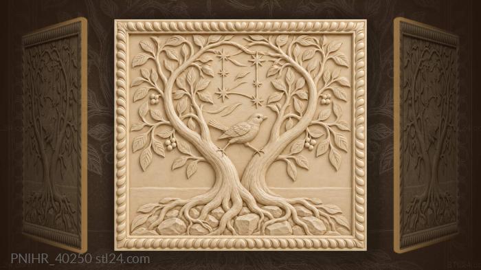 Reunited trunks shelter a crossing bird 3d STL model