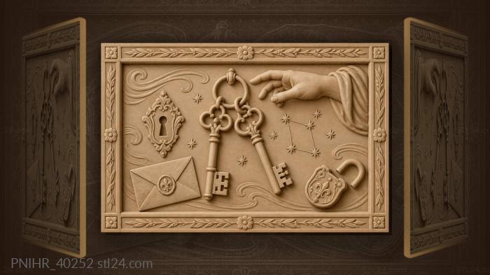Keys stars gemini secret message 3d STL model
