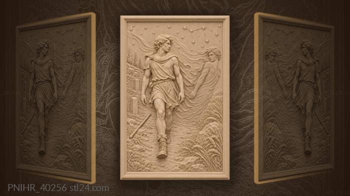 Traveler leaves his phantom by the milestone 3d STL model