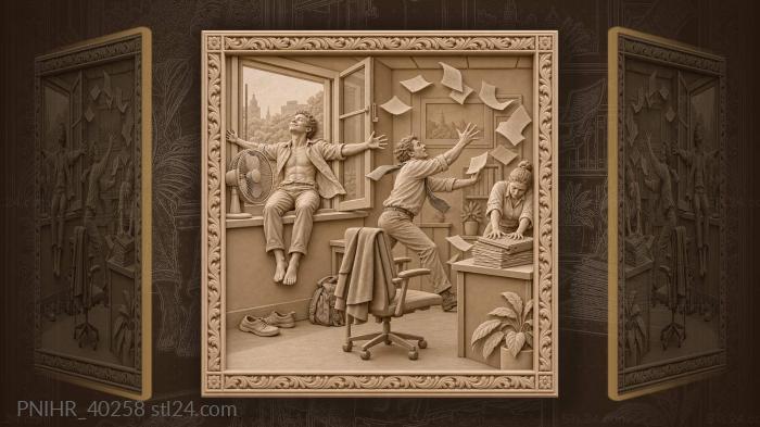 Friday relaxation begins by the fireplace 3d STL model