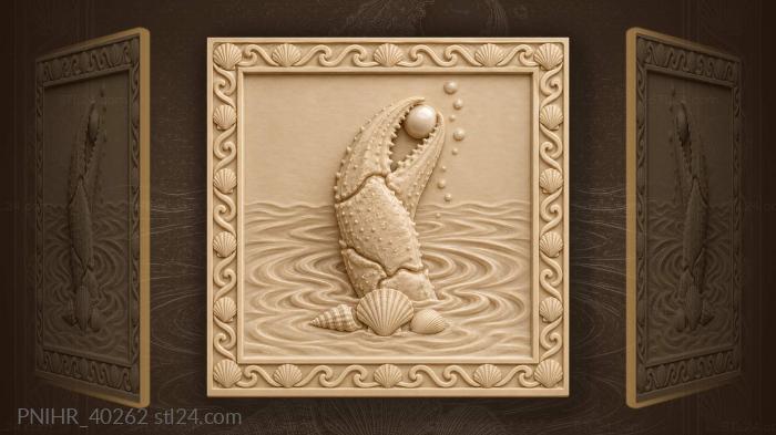 Crab claw with luminous pearl 3d STL model