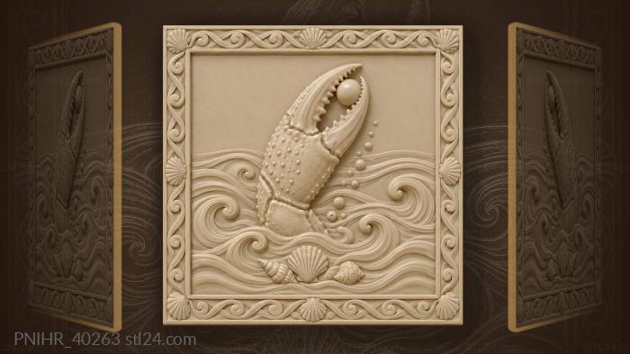 Crab claw with precious pearl 3d STL model