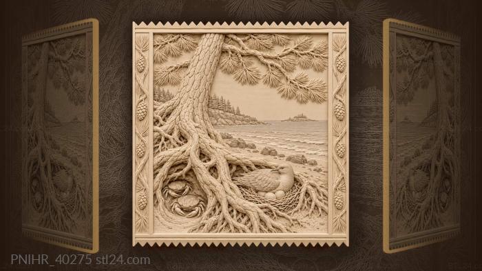 Nesting bird warms eggs above hidden crabs 3d STL model