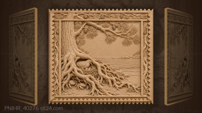 Shorebird guards her eggs beneath pine roots 3d STL model