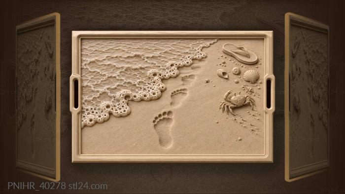 Ocean tide erasing footprints shells 3d STL model