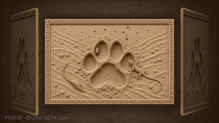 Lion’s paw print beetle lizard stars 3d STL model