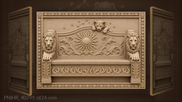 Lions guarding a sunny seat 3d STL model