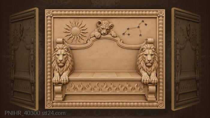 Lions guarding a cozy seat 3d STL model