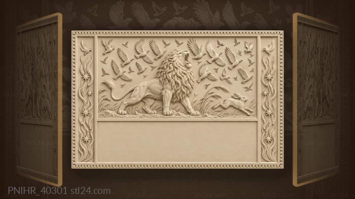 Lion sends the flock flying with roar 3d STL model