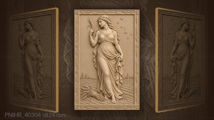 Maiden examines a ripe ear in field 3d STL model