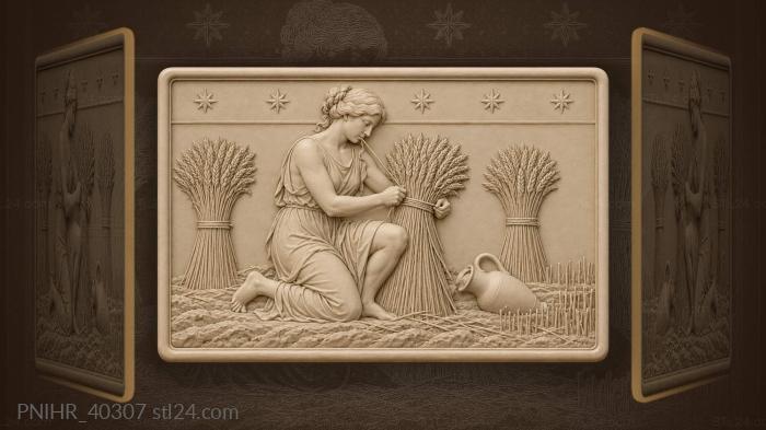 Virgo harvest maiden with reaper sheaves 3d STL model