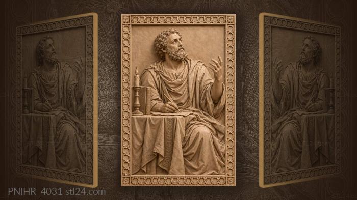 Scholar with pen and candle 3d STL model