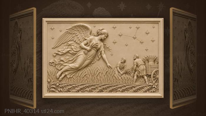 Celestial maiden hovers over waiting sheaves 3d STL model