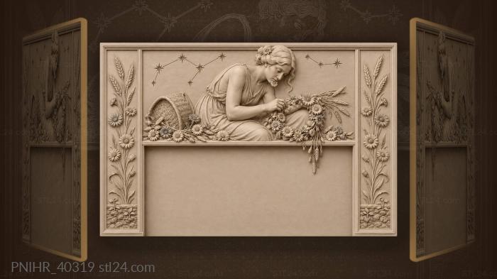 Weaving a wreath a bloom in her teeth 3d STL model