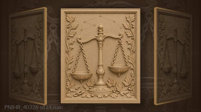 Libra dishes sway above fallen leaves 3d STL model