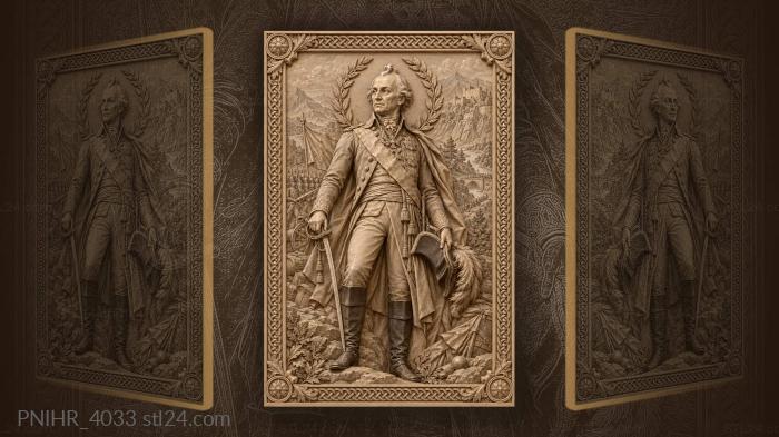 Suvorov portrait with mountain landscape · Napoleon Bonaparte 3d STL model