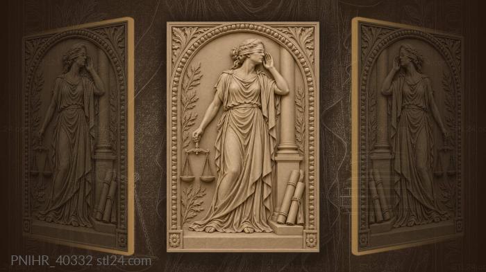 Listening maiden with scales and scrolls 3d STL model