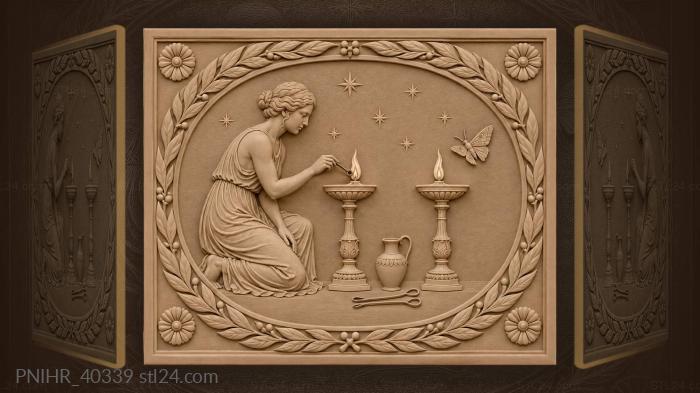 Lamps with attendant and moth 3d STL model