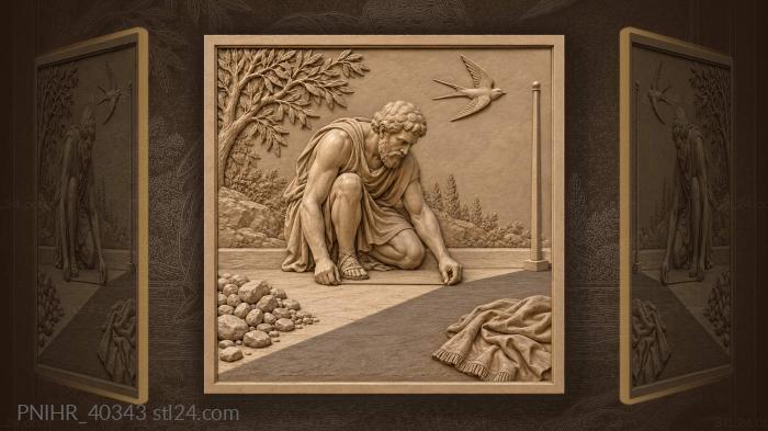Measuring the stone slab with cord 3d STL model
