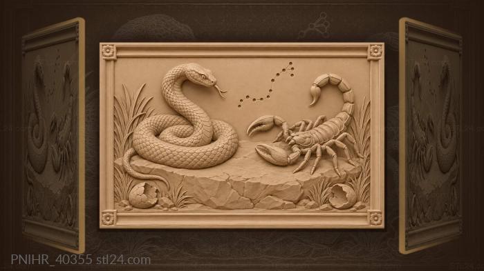 Snake and scorpion tense standoff 3d STL model