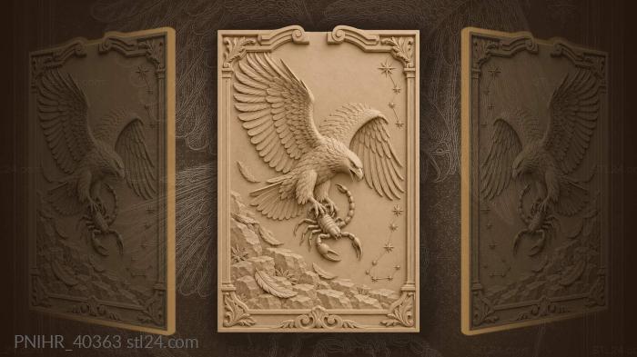Eagle versus scorpion fierce battle 3d STL model