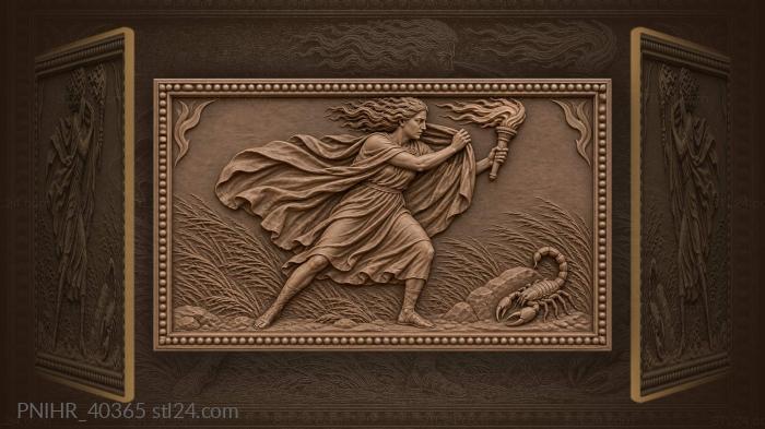 Warrior with torch against wind 3d STL model