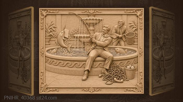 Manager’s catch successful office fishing 3d STL model
