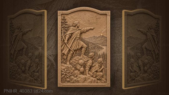 Archer guiding travellers distant fire 3d STL model