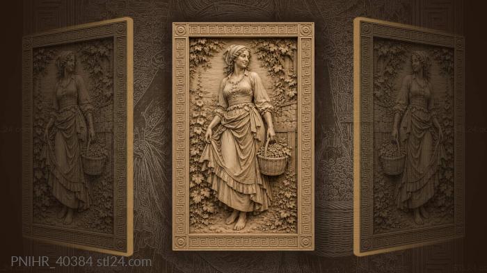 Village woman in old peasant attire 3d STL model