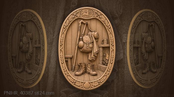 Wanderers staff bag and hearth 3d STL model