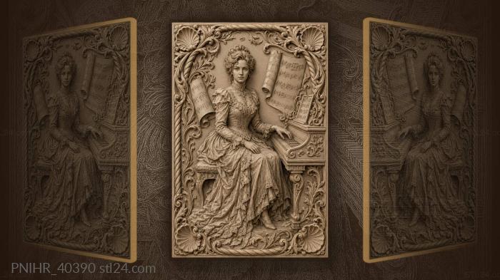 Lady at the piano music 3d STL model