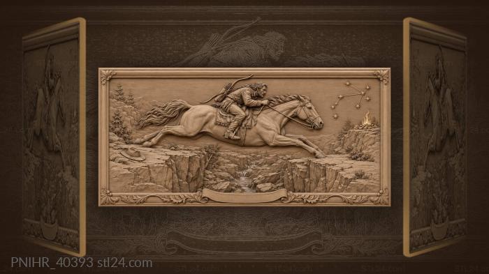 Rider guides his horse across the chasm 3d STL model