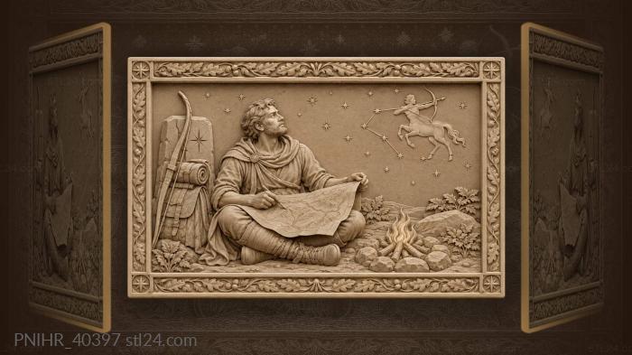 Wanderer’s map stars and fire 3d STL model