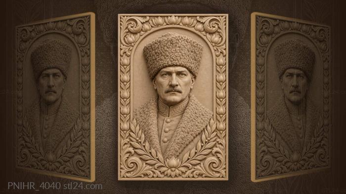 Noble man in fur hat 3d STL model