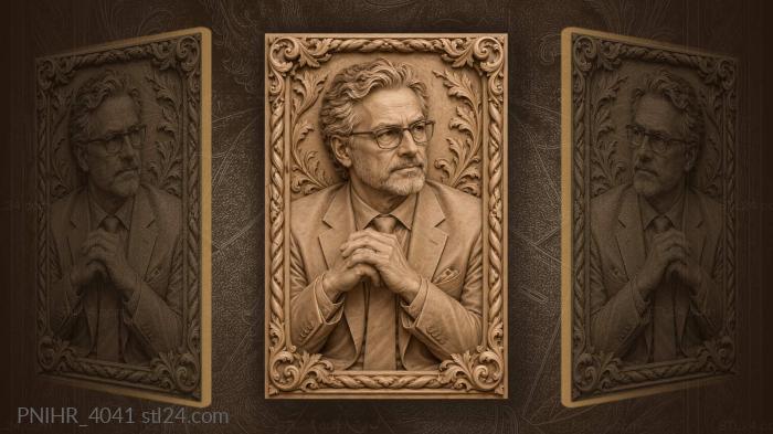 Man in glasses and jacket folding fingers 3d STL model