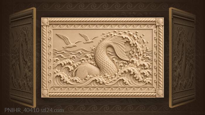 Gulls skim waves around capricorn 3d STL model