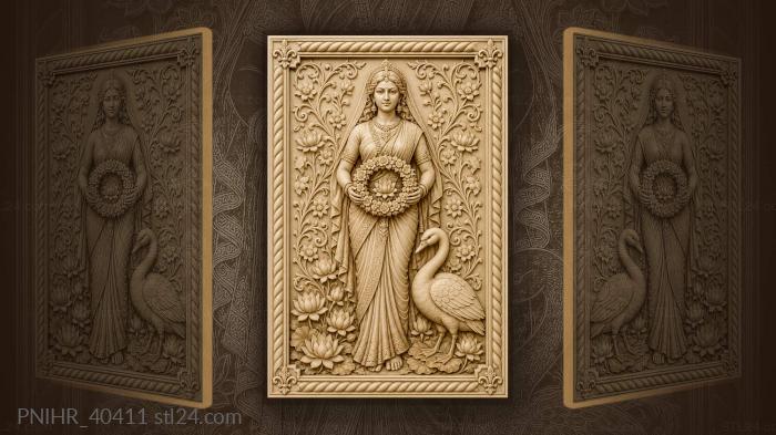 Swan and lotuses at her feet 3d STL model