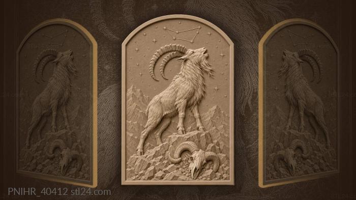 Mountain goat night call capricorn stars 3d STL model