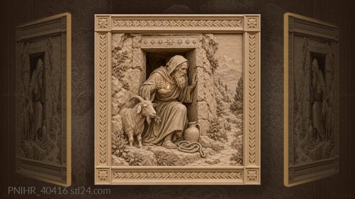 Hermit’s cell mountain solitude waiting goat 3d STL model