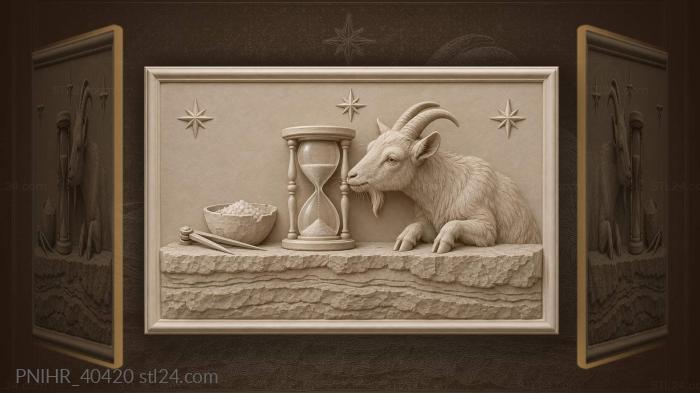Hourglass goat salt stars shelf 3d STL model