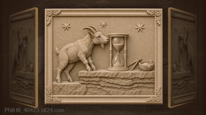 Hourglass goat salt stars patience 3d STL model