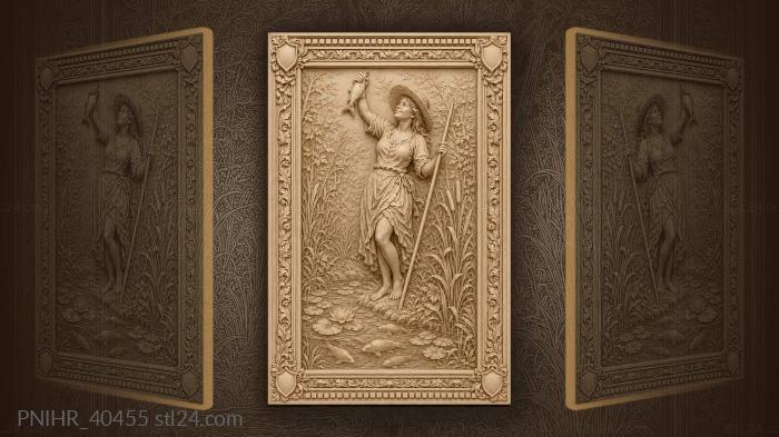 Straw hat among reeds and lilies 3d STL model