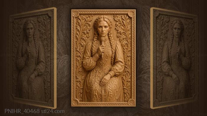 Singer with floral ornaments frame 3d STL model