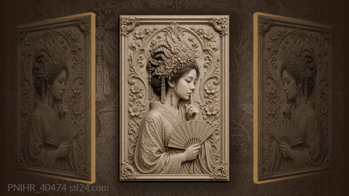 Beauty silences the room beneath winding vines 3d STL model