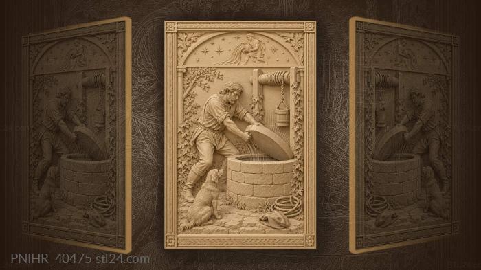 Well lifting ancient water source 3d STL model